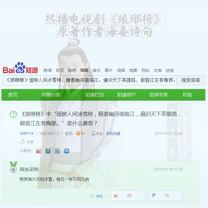 冯雪林书法作品 琅琊榜题名 电视剧《琅琊榜》海晏诗句 胡歌饰江左梅郎