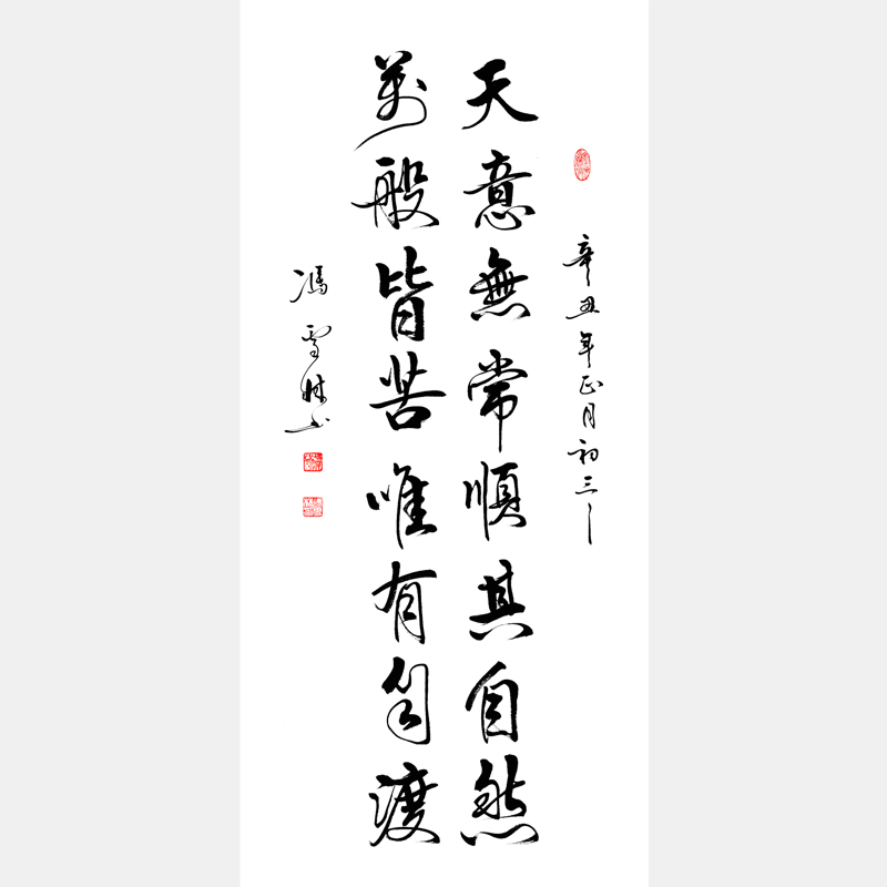 天意无常道法自然，万般皆苦唯有自渡。书法作品